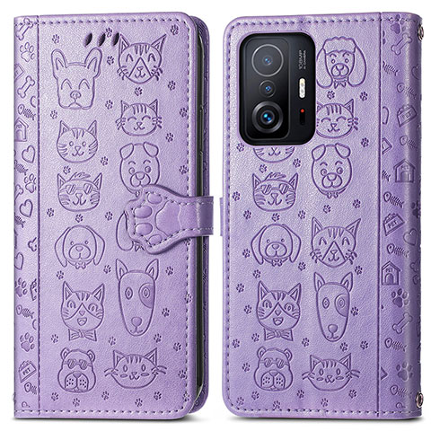 Coque Portefeuille Motif Fantaisie Livre Cuir Etui Clapet S03D pour Xiaomi Mi 11T 5G Violet