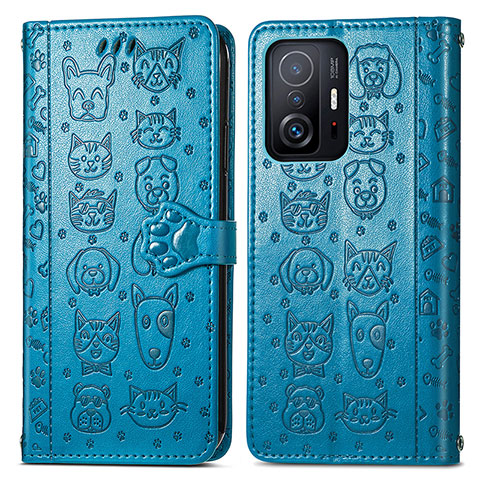 Coque Portefeuille Motif Fantaisie Livre Cuir Etui Clapet S03D pour Xiaomi Mi 11T Pro 5G Bleu