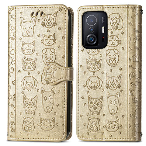 Coque Portefeuille Motif Fantaisie Livre Cuir Etui Clapet S03D pour Xiaomi Mi 11T Pro 5G Or