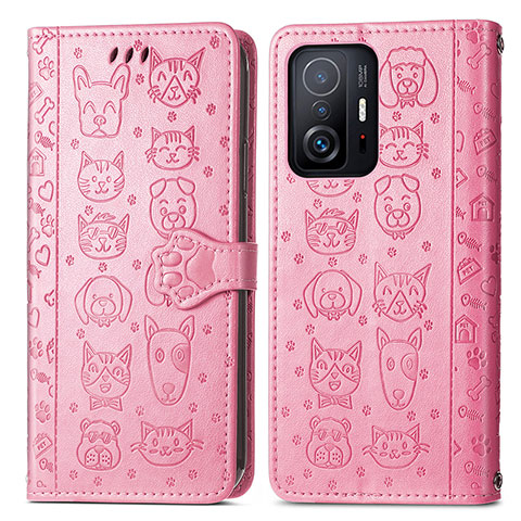 Coque Portefeuille Motif Fantaisie Livre Cuir Etui Clapet S03D pour Xiaomi Mi 11T Pro 5G Rose