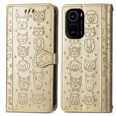 Coque Portefeuille Motif Fantaisie Livre Cuir Etui Clapet S03D pour Xiaomi Mi 11X 5G Or