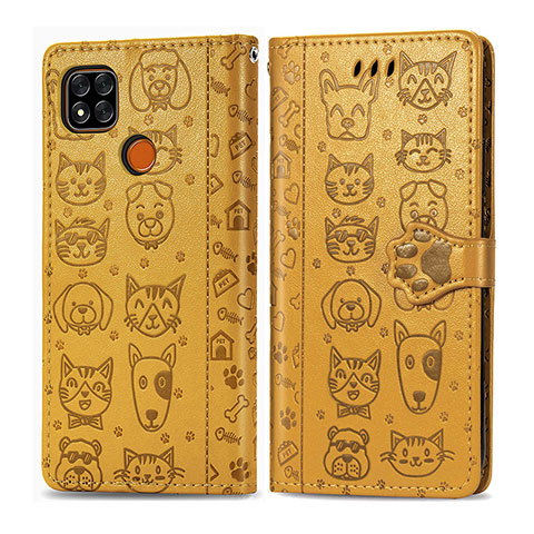 Coque Portefeuille Motif Fantaisie Livre Cuir Etui Clapet S03D pour Xiaomi POCO C31 Jaune