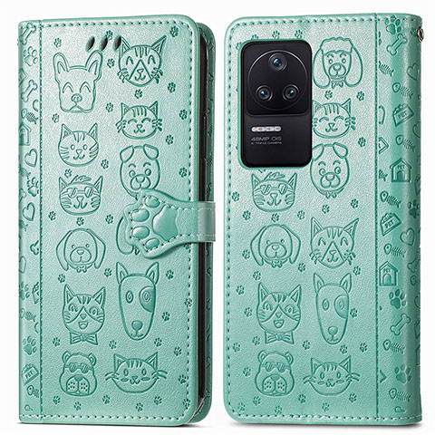 Coque Portefeuille Motif Fantaisie Livre Cuir Etui Clapet S03D pour Xiaomi Poco F4 5G Vert