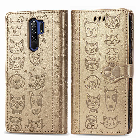 Coque Portefeuille Motif Fantaisie Livre Cuir Etui Clapet S03D pour Xiaomi Poco M2 Or