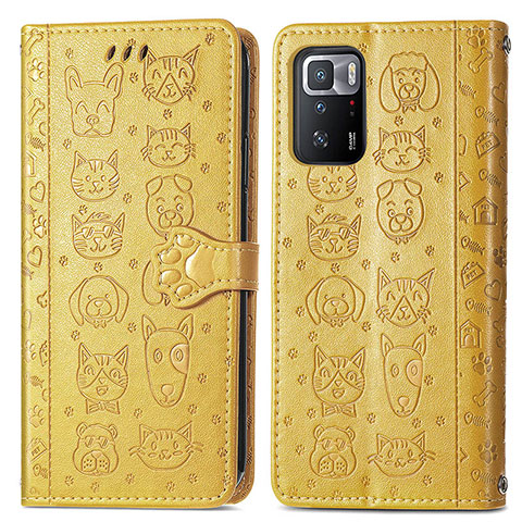 Coque Portefeuille Motif Fantaisie Livre Cuir Etui Clapet S03D pour Xiaomi Poco X3 GT 5G Jaune