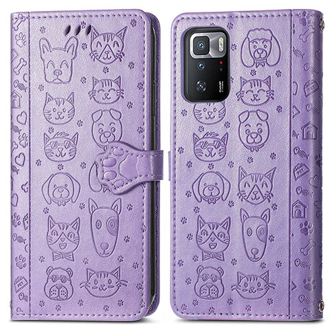 Coque Portefeuille Motif Fantaisie Livre Cuir Etui Clapet S03D pour Xiaomi Poco X3 GT 5G Violet