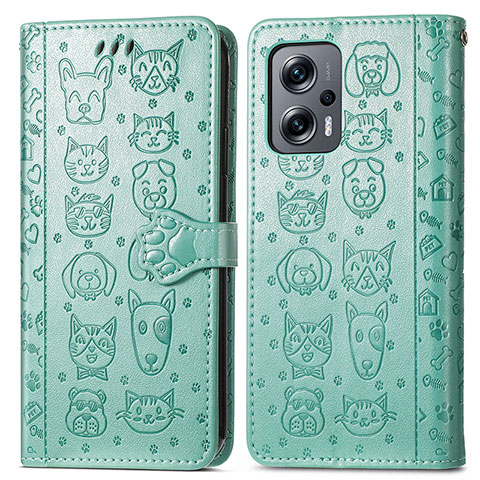 Coque Portefeuille Motif Fantaisie Livre Cuir Etui Clapet S03D pour Xiaomi Poco X4 GT 5G Vert