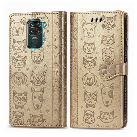 Coque Portefeuille Motif Fantaisie Livre Cuir Etui Clapet S03D pour Xiaomi Redmi 10X 4G Or