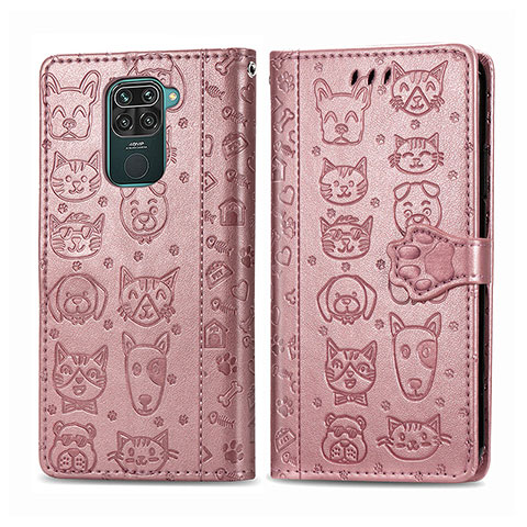 Coque Portefeuille Motif Fantaisie Livre Cuir Etui Clapet S03D pour Xiaomi Redmi 10X 4G Or Rose