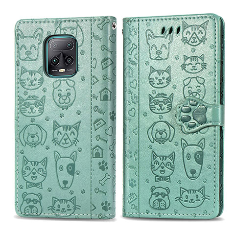 Coque Portefeuille Motif Fantaisie Livre Cuir Etui Clapet S03D pour Xiaomi Redmi 10X 5G Vert