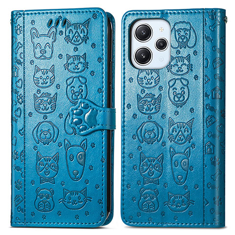 Coque Portefeuille Motif Fantaisie Livre Cuir Etui Clapet S03D pour Xiaomi Redmi 12 4G Bleu