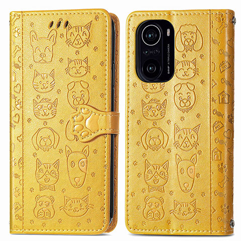 Coque Portefeuille Motif Fantaisie Livre Cuir Etui Clapet S03D pour Xiaomi Redmi K40 5G Jaune