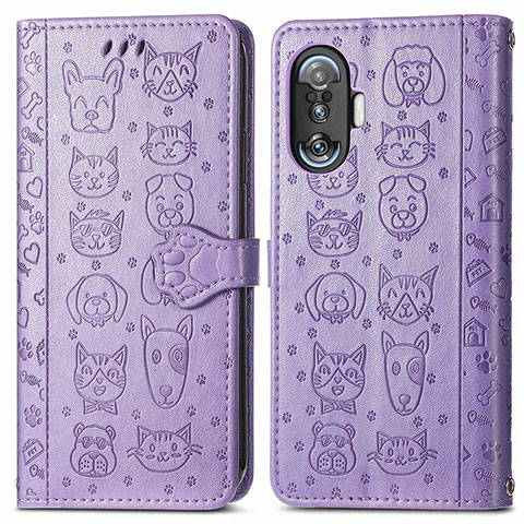 Coque Portefeuille Motif Fantaisie Livre Cuir Etui Clapet S03D pour Xiaomi Redmi K40 Gaming 5G Violet