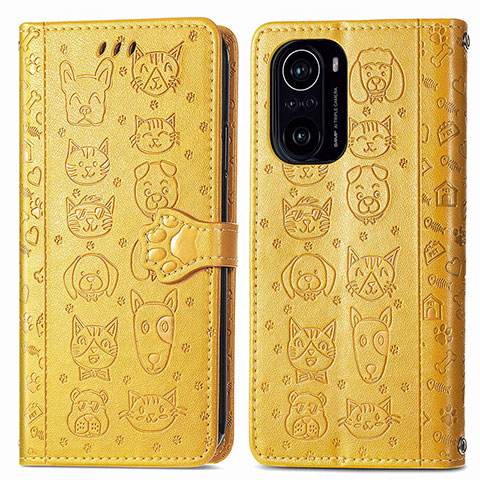 Coque Portefeuille Motif Fantaisie Livre Cuir Etui Clapet S03D pour Xiaomi Redmi K40 Pro+ Plus 5G Jaune