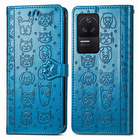 Coque Portefeuille Motif Fantaisie Livre Cuir Etui Clapet S03D pour Xiaomi Redmi K40S 5G Bleu