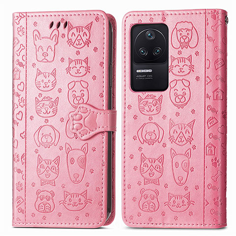 Coque Portefeuille Motif Fantaisie Livre Cuir Etui Clapet S03D pour Xiaomi Redmi K40S 5G Rose