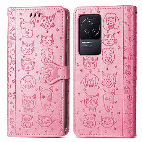 Coque Portefeuille Motif Fantaisie Livre Cuir Etui Clapet S03D pour Xiaomi Redmi K50 5G Rose