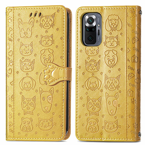 Coque Portefeuille Motif Fantaisie Livre Cuir Etui Clapet S03D pour Xiaomi Redmi Note 10 Pro 4G Jaune