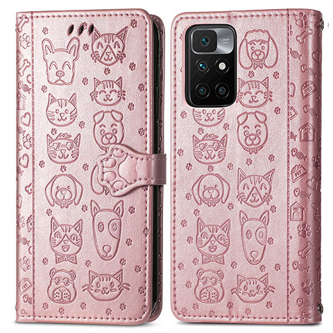 Coque Portefeuille Motif Fantaisie Livre Cuir Etui Clapet S03D pour Xiaomi Redmi Note 11 4G (2021) Or Rose