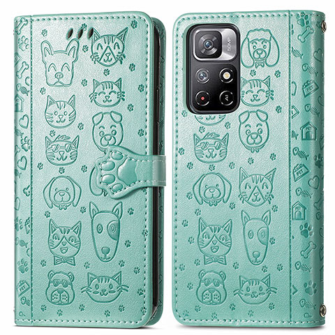 Coque Portefeuille Motif Fantaisie Livre Cuir Etui Clapet S03D pour Xiaomi Redmi Note 11 5G Vert