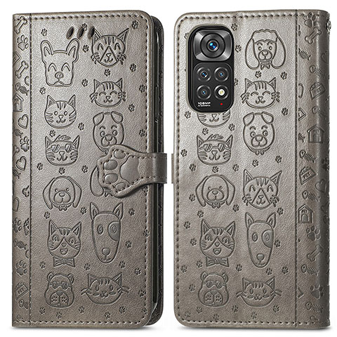 Coque Portefeuille Motif Fantaisie Livre Cuir Etui Clapet S03D pour Xiaomi Redmi Note 11 Pro 4G Gris