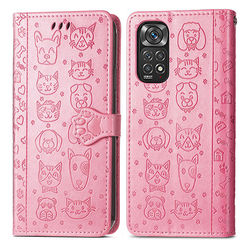 Coque Portefeuille Motif Fantaisie Livre Cuir Etui Clapet S03D pour Xiaomi Redmi Note 11 Pro 4G Rose