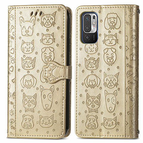 Coque Portefeuille Motif Fantaisie Livre Cuir Etui Clapet S03D pour Xiaomi Redmi Note 11 SE 5G Or