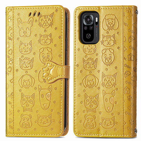 Coque Portefeuille Motif Fantaisie Livre Cuir Etui Clapet S03D pour Xiaomi Redmi Note 11 SE India 4G Jaune