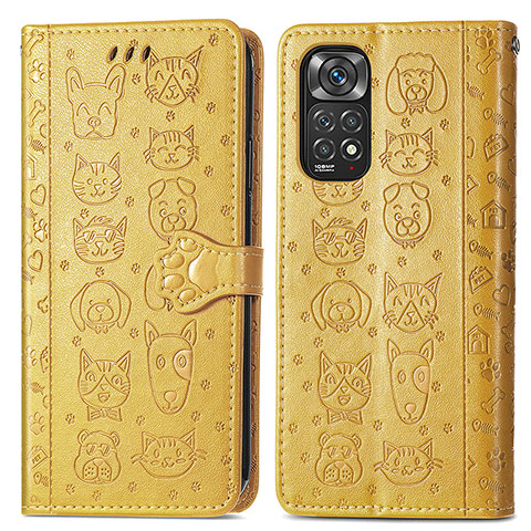 Coque Portefeuille Motif Fantaisie Livre Cuir Etui Clapet S03D pour Xiaomi Redmi Note 12 Pro 4G Jaune