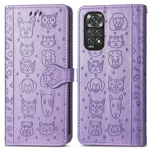 Coque Portefeuille Motif Fantaisie Livre Cuir Etui Clapet S03D pour Xiaomi Redmi Note 12 Pro 4G Violet