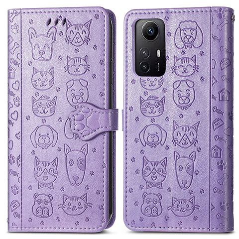 Coque Portefeuille Motif Fantaisie Livre Cuir Etui Clapet S03D pour Xiaomi Redmi Note 12S Violet