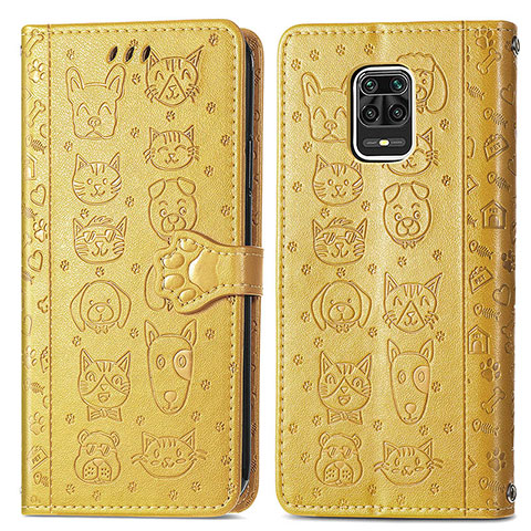 Coque Portefeuille Motif Fantaisie Livre Cuir Etui Clapet S03D pour Xiaomi Redmi Note 9 Pro Max Jaune