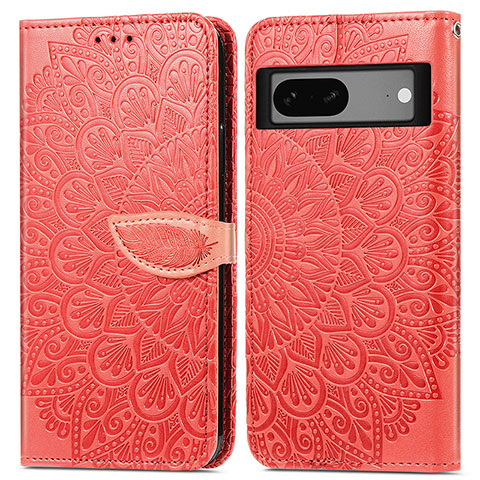 Coque Portefeuille Motif Fantaisie Livre Cuir Etui Clapet S04D pour Google Pixel 7 5G Rouge