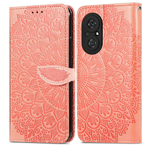 Coque Portefeuille Motif Fantaisie Livre Cuir Etui Clapet S04D pour Huawei Honor 50 SE 5G Orange