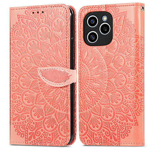 Coque Portefeuille Motif Fantaisie Livre Cuir Etui Clapet S04D pour Huawei Honor 60 SE 5G Orange