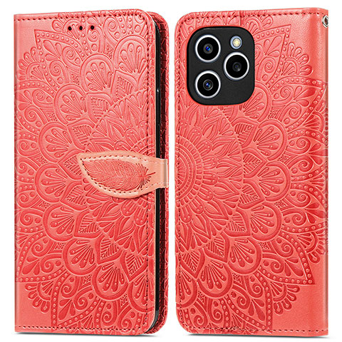 Coque Portefeuille Motif Fantaisie Livre Cuir Etui Clapet S04D pour Huawei Honor 60 SE 5G Rouge