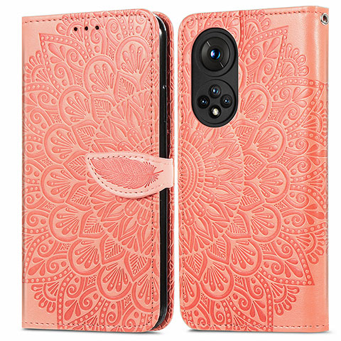 Coque Portefeuille Motif Fantaisie Livre Cuir Etui Clapet S04D pour Huawei Nova 9 Orange