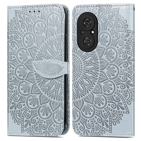 Coque Portefeuille Motif Fantaisie Livre Cuir Etui Clapet S04D pour Huawei Nova 9 SE Gris