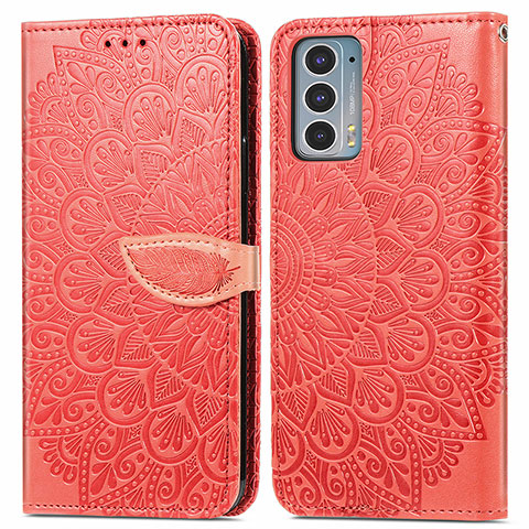 Coque Portefeuille Motif Fantaisie Livre Cuir Etui Clapet S04D pour Motorola Moto Edge 20 5G Rouge