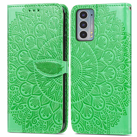 Coque Portefeuille Motif Fantaisie Livre Cuir Etui Clapet S04D pour Motorola Moto Edge 20 5G Vert