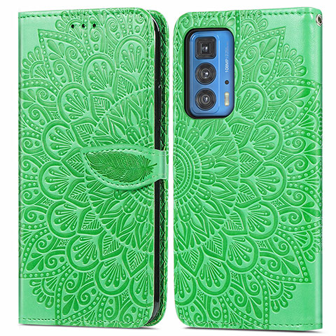 Coque Portefeuille Motif Fantaisie Livre Cuir Etui Clapet S04D pour Motorola Moto Edge S Pro 5G Vert