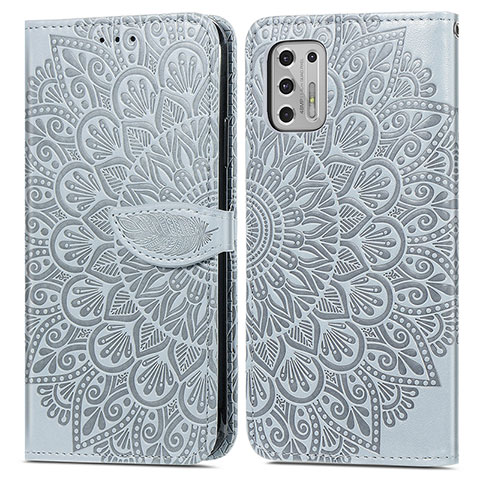 Coque Portefeuille Motif Fantaisie Livre Cuir Etui Clapet S04D pour Motorola Moto G Stylus (2021) Gris