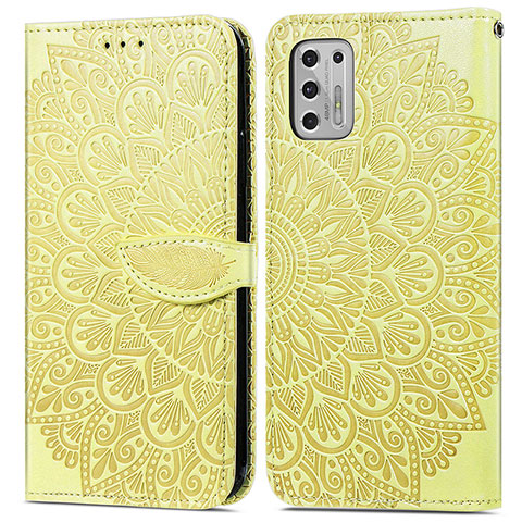 Coque Portefeuille Motif Fantaisie Livre Cuir Etui Clapet S04D pour Motorola Moto G Stylus (2021) Jaune