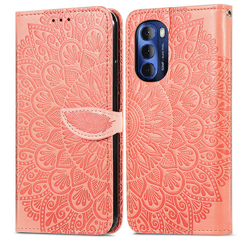 Coque Portefeuille Motif Fantaisie Livre Cuir Etui Clapet S04D pour Motorola Moto G Stylus (2022) 5G Orange