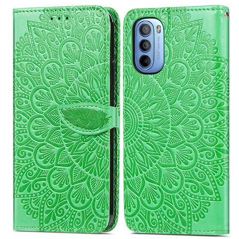 Coque Portefeuille Motif Fantaisie Livre Cuir Etui Clapet S04D pour Motorola Moto G41 Vert