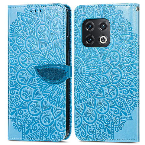 Coque Portefeuille Motif Fantaisie Livre Cuir Etui Clapet S04D pour OnePlus 10 Pro 5G Bleu