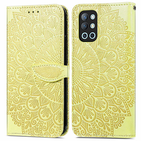 Coque Portefeuille Motif Fantaisie Livre Cuir Etui Clapet S04D pour OnePlus 9R 5G Jaune