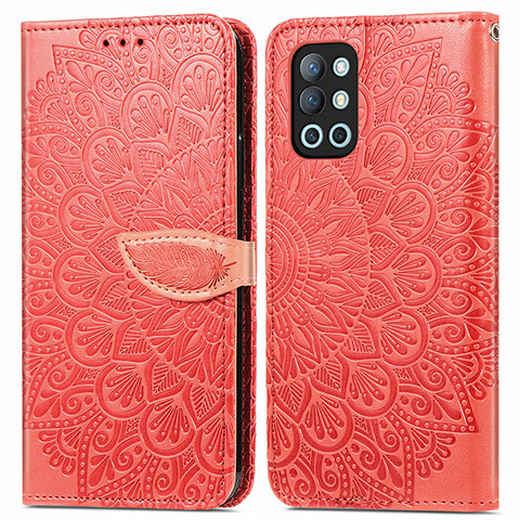 Coque Portefeuille Motif Fantaisie Livre Cuir Etui Clapet S04D pour OnePlus 9R 5G Rouge