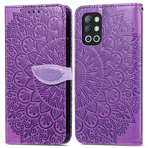 Coque Portefeuille Motif Fantaisie Livre Cuir Etui Clapet S04D pour OnePlus 9R 5G Violet