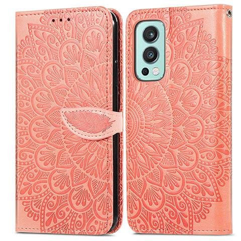 Coque Portefeuille Motif Fantaisie Livre Cuir Etui Clapet S04D pour OnePlus Nord 2 5G Orange